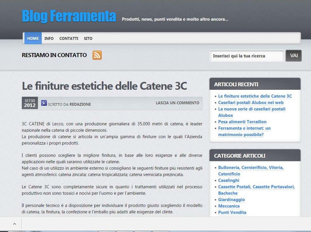 3C Catene - 3C CATENE su BLOGFERRAMENTA 7 3C Catene - NEWS 01 10 12 GRANDE 2